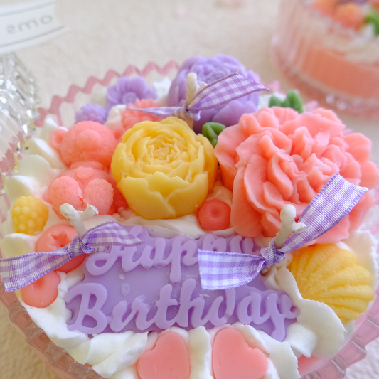 Floral Happy Birthday Candle
