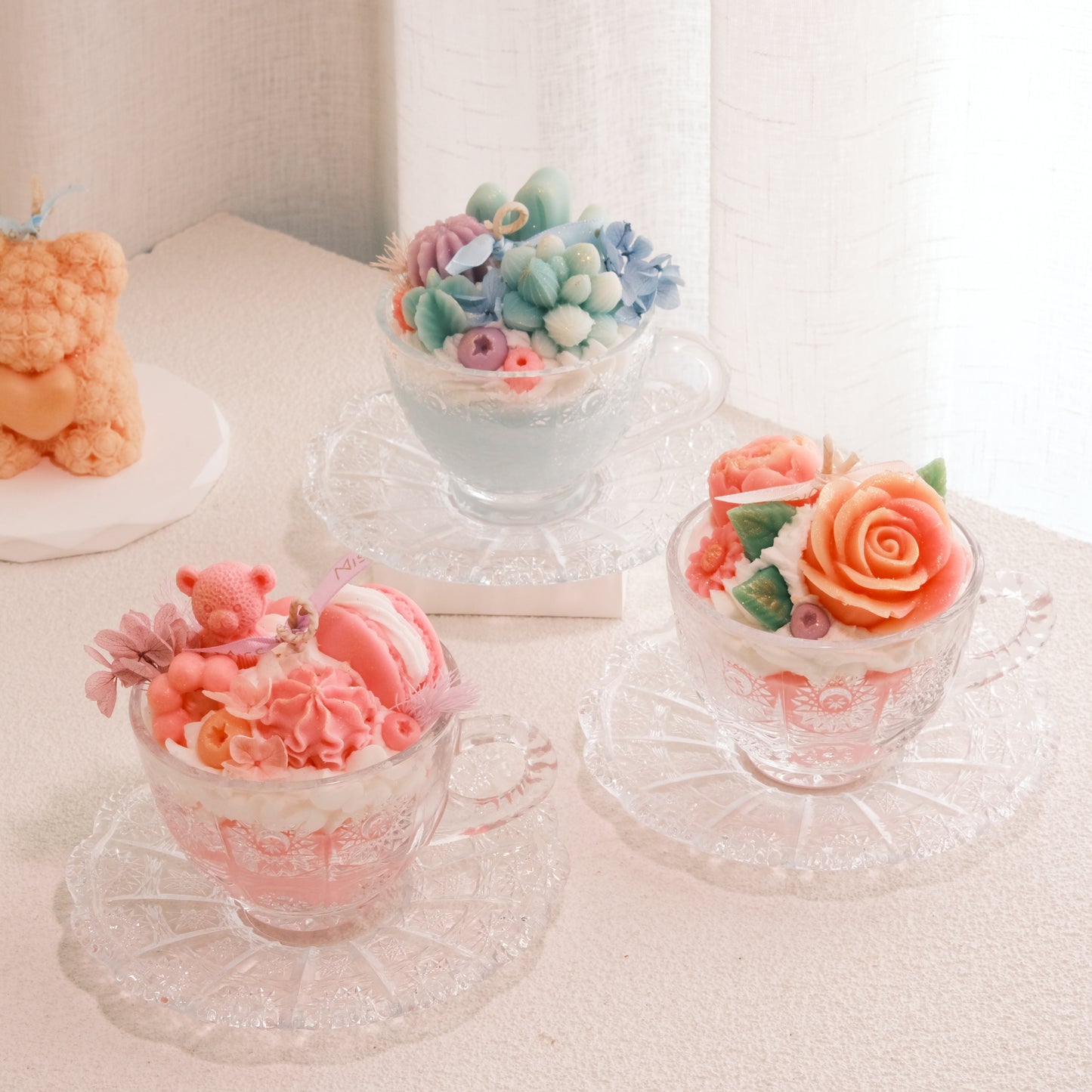 Blooming Trio Teacup Candle Set
