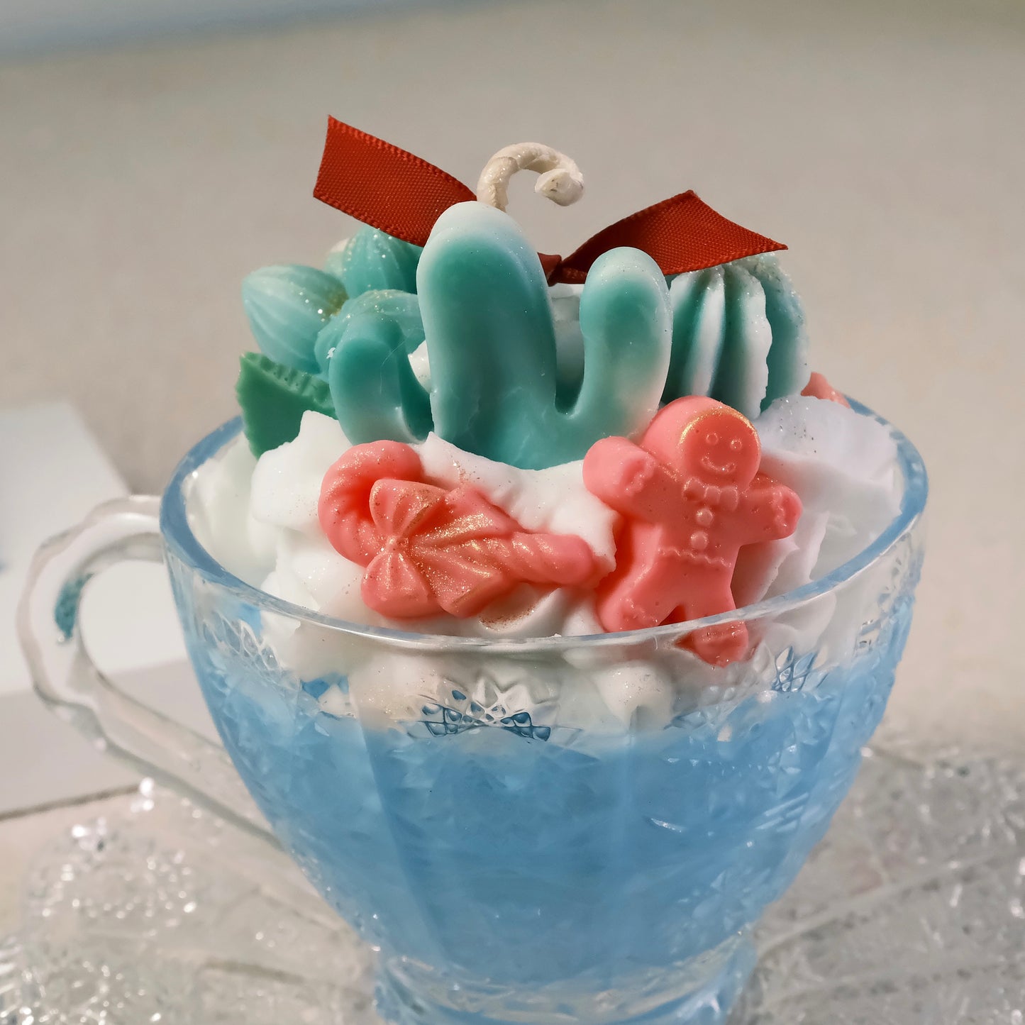 Christmas-themed Terrarium Premium Vintage Tea Cup Candle