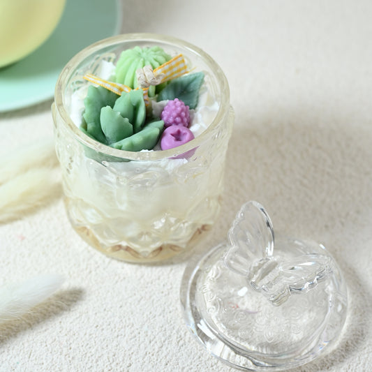 Botanical Butterfly Lid Jar Candle