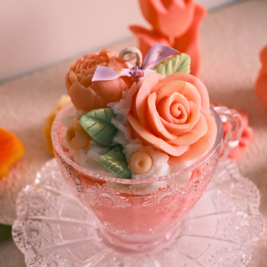 Flower Premium Vintage Tea Cup Candle