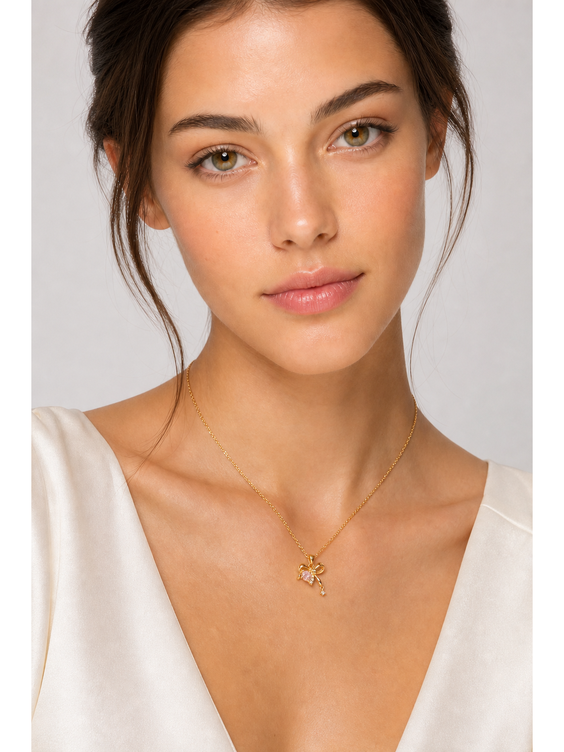 Gold Plated Bow Pendant Necklace 2