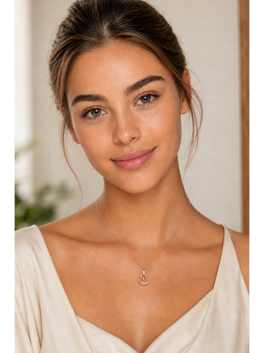 Rose Gold Plated Christmas Tree Sterling Silver Necklace 2