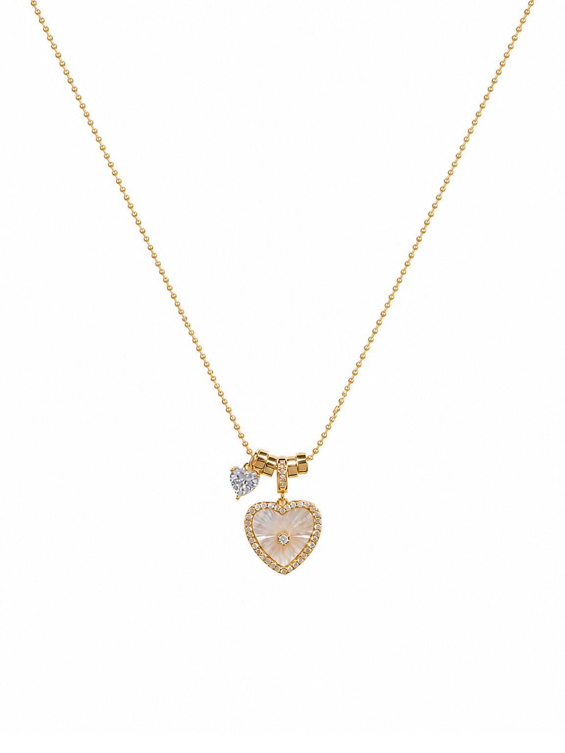 Gold Plated Shell Heart Pendant Necklace