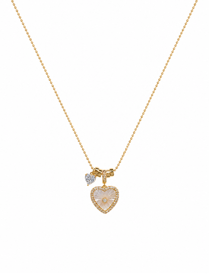 Gold Plated Shell Heart Pendant Necklace