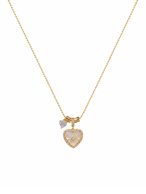 Gold Plated Shell Heart Pendant Necklace