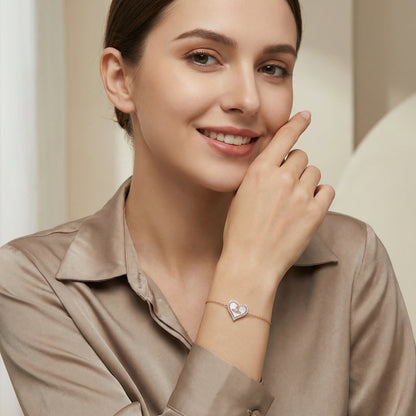Sparkling Orb Heart Rose Gold Plated Bracelet