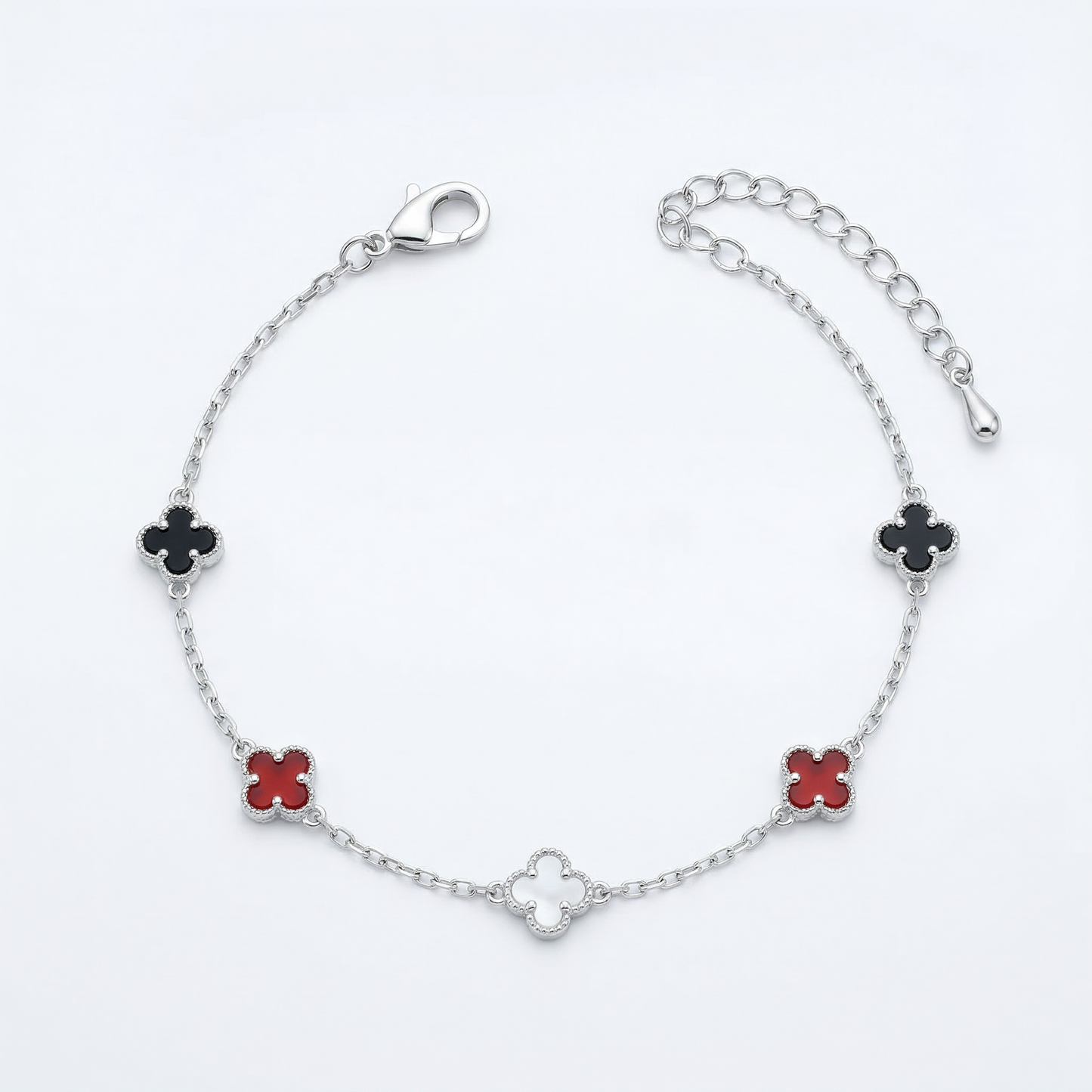 Multicolor Quatrefoil Clover Gold Plated Bracelet
