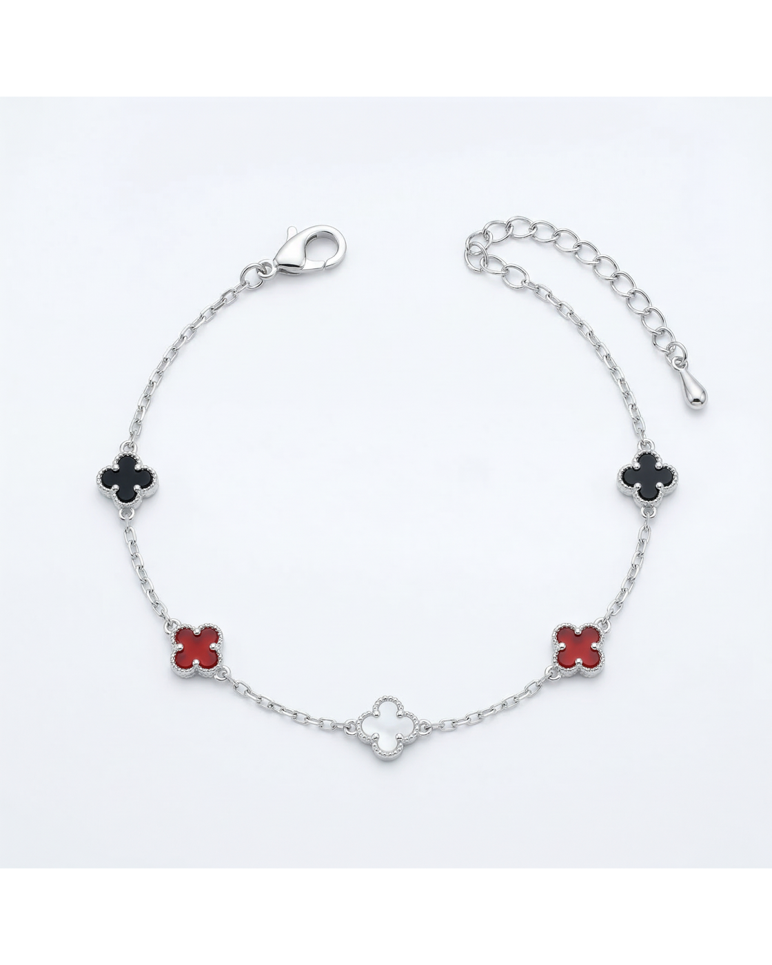 Multicolor Quatrefoil Clover Gold Plated Bracelet