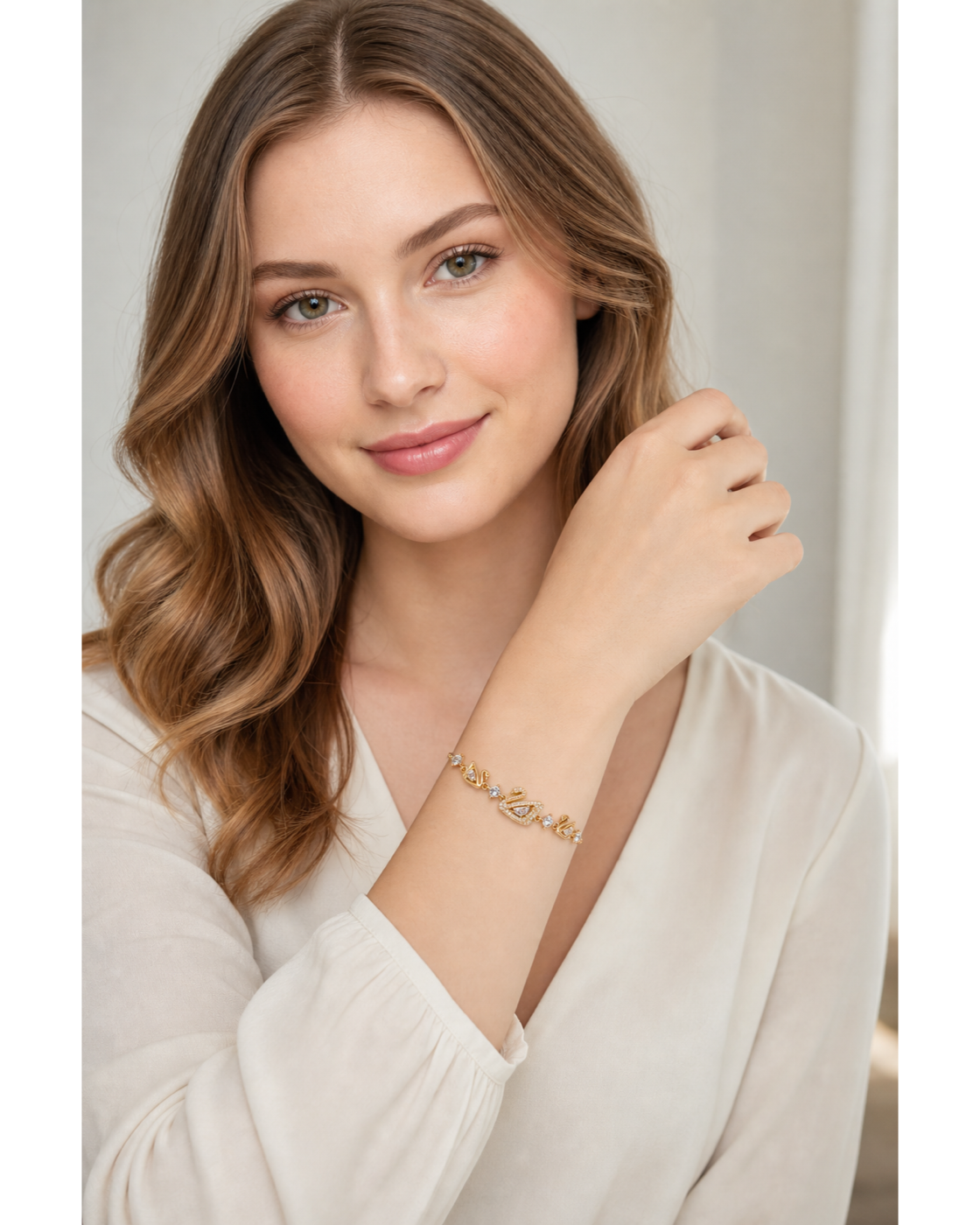 Gold Plated Swan Adjustable Zircon Bracelet