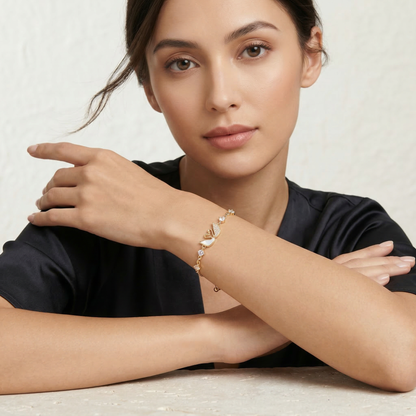 Romantic Double Swan Zircon Gold Plated Bracelet