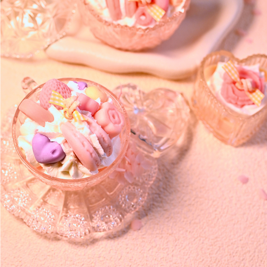 Gourmet Dessert Candle in Vintage Teacup Set