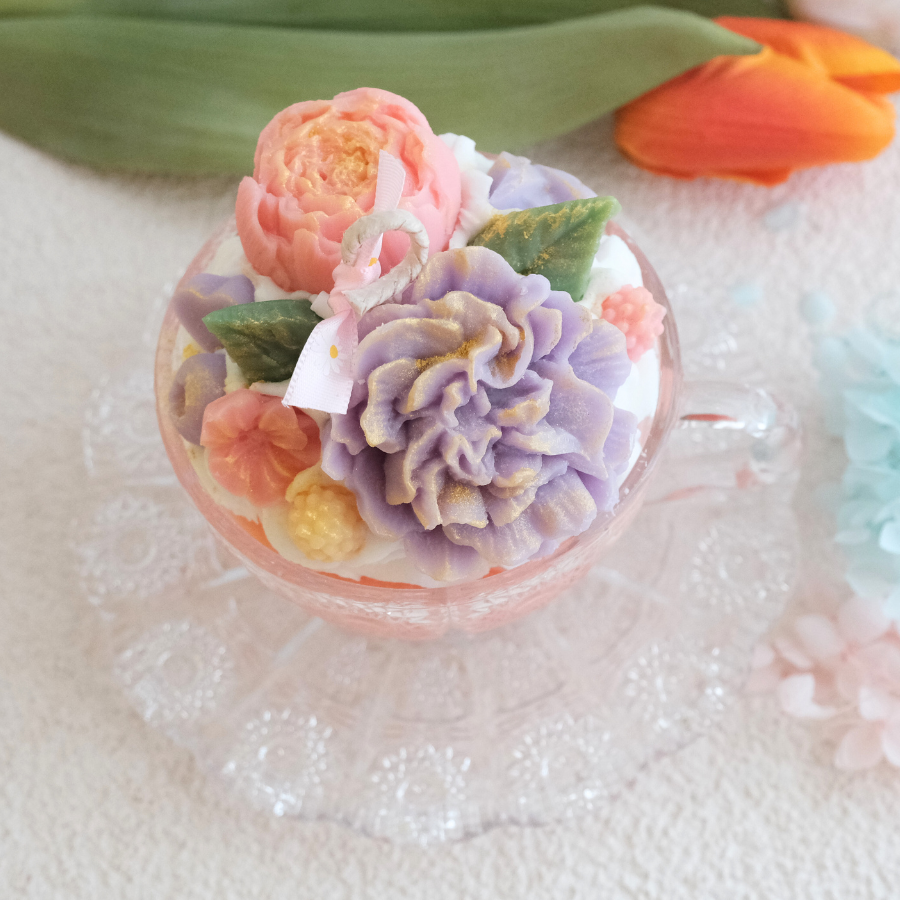 Flower Premium Vintage Tea Cup Candle