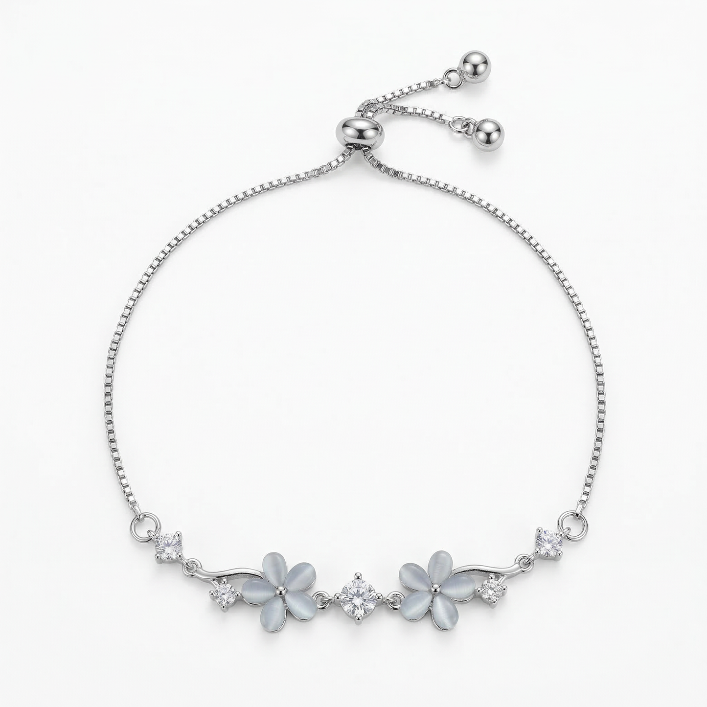 Delicate Floral Zircon Gold Plated Bracelet