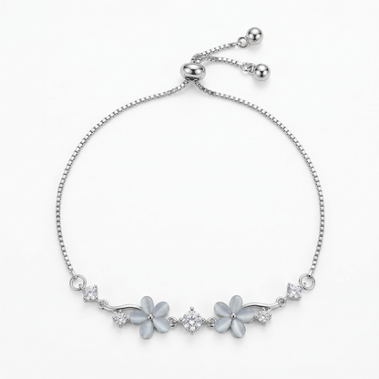 Delicate Floral Zircon Gold Plated Bracelet
