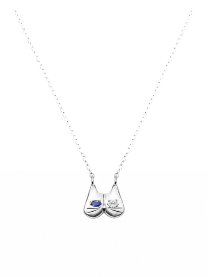 Sterling Silver Cat Face Necklace
