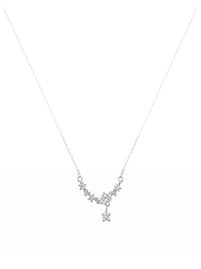 Sterling Silver Butterfly Star Zircon Necklace
