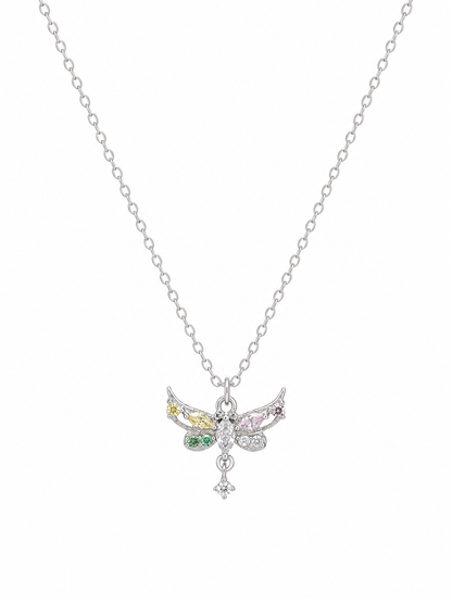 Sterling Silver Butterfly Zircon Necklace