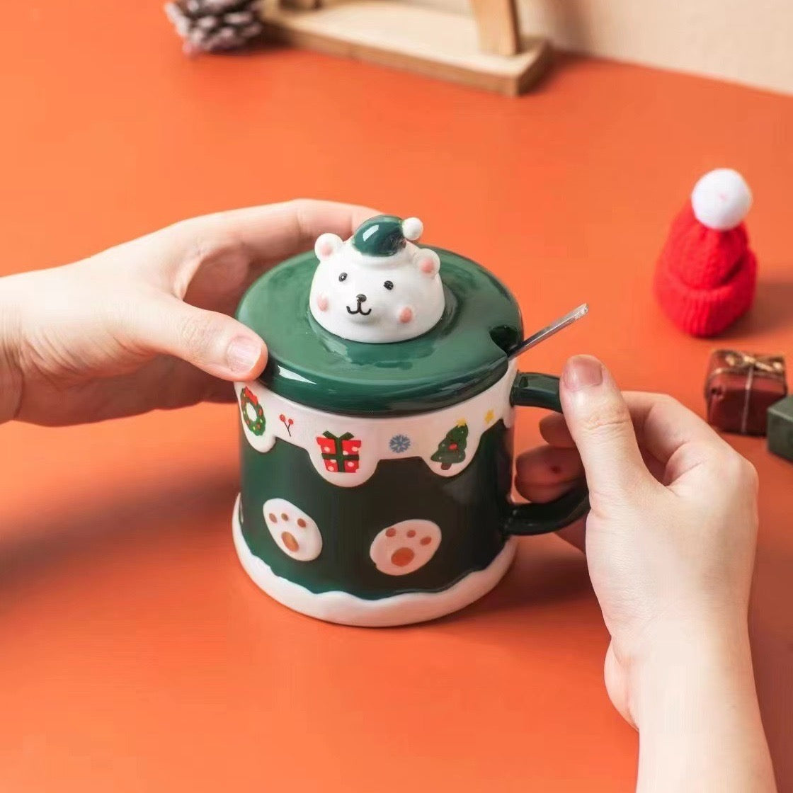 Cozy Polar Bear Christmas Mug