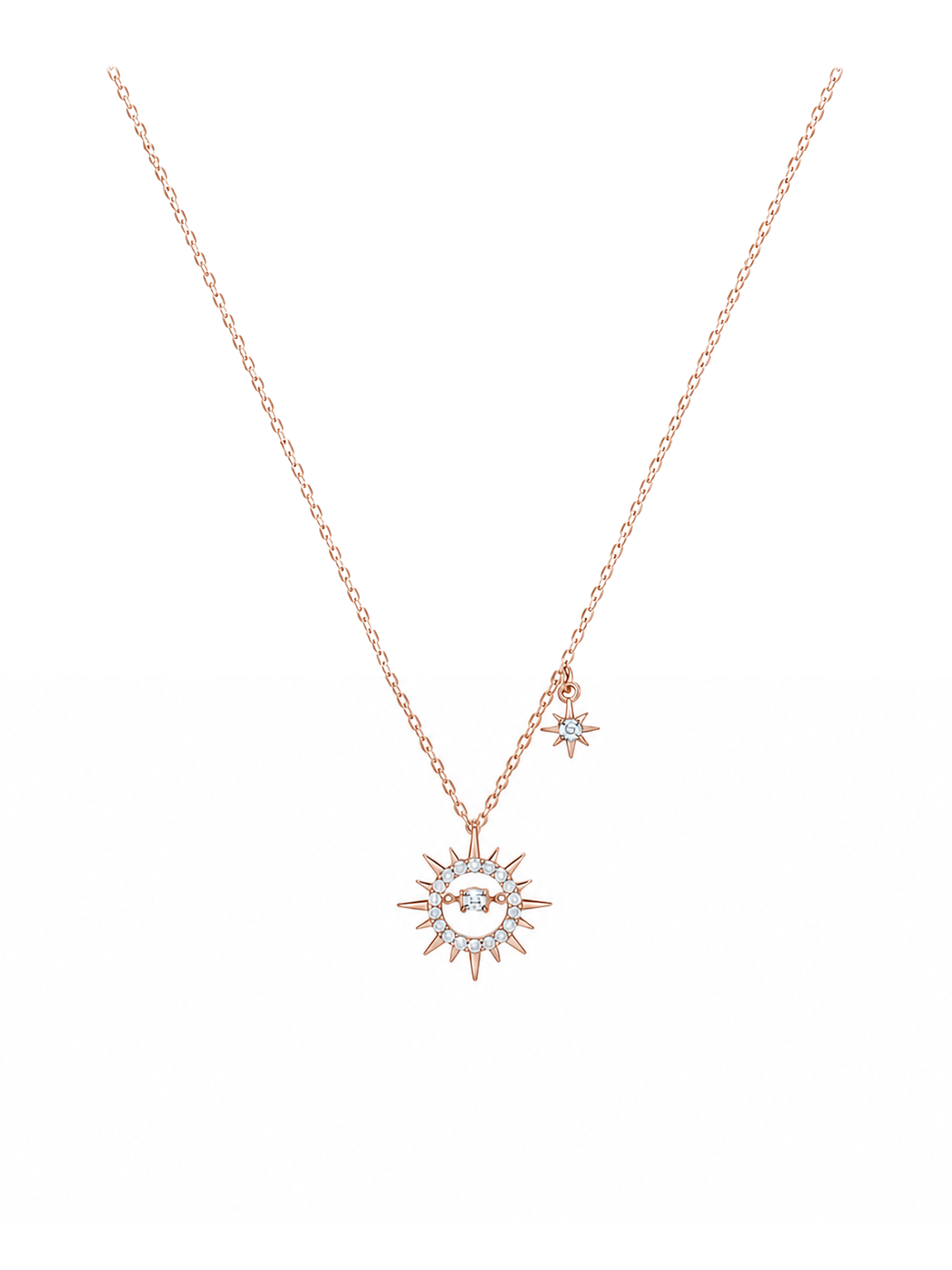 Delicate Rose Gold Plated Sunburst Necklace 45cm