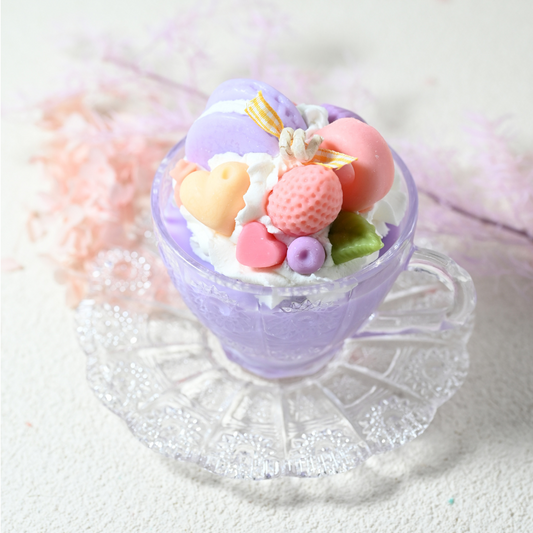 Gourmet Dessert Candle in Vintage Teacup Set