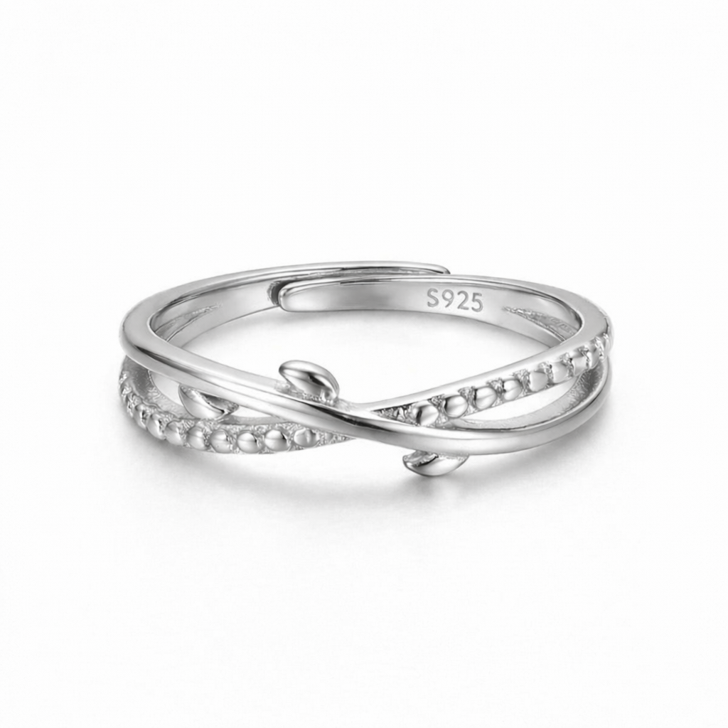 Delicate Twisted Vine Adjustable Sterling Silver Rings