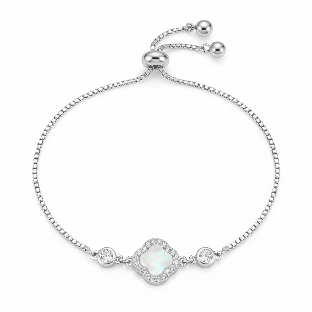 Elegant Clover Zircon Gold Plated Bracelet