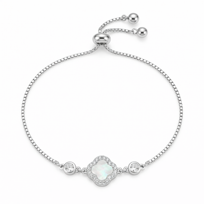 Elegant Clover Zircon Gold Plated Bracelet
