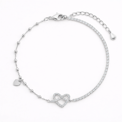 Sparkling Interlocking Heart Gold Plated Bracelet