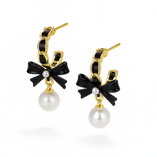 Midnight Ribbon Glow Drop Earrings