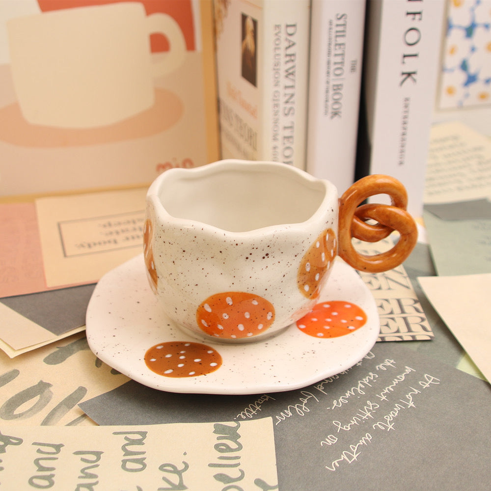 Bakery Series Ceramic Mug & Saucer Set