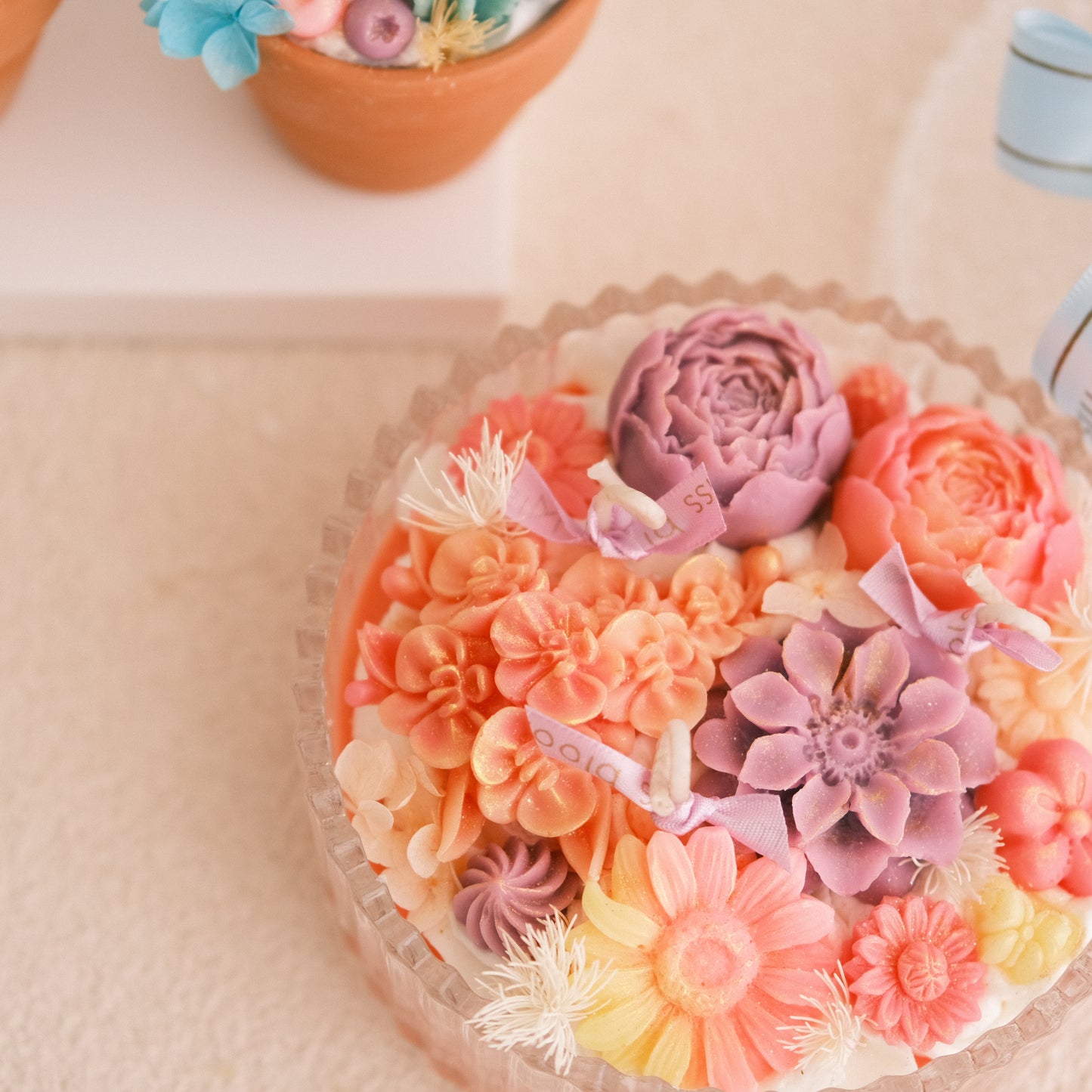 Sunset Bloom Flower Candle