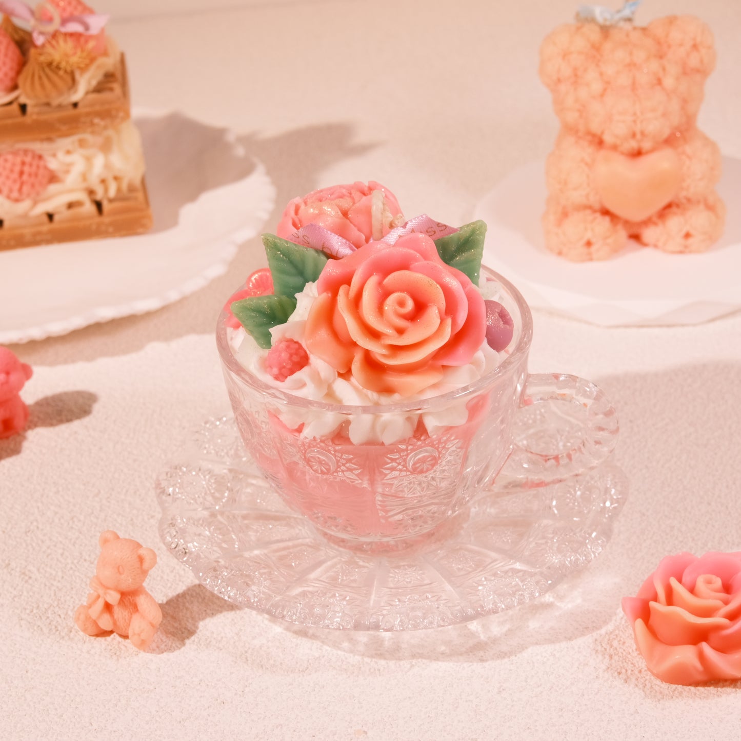 Flower Premium Vintage Tea Cup Candle