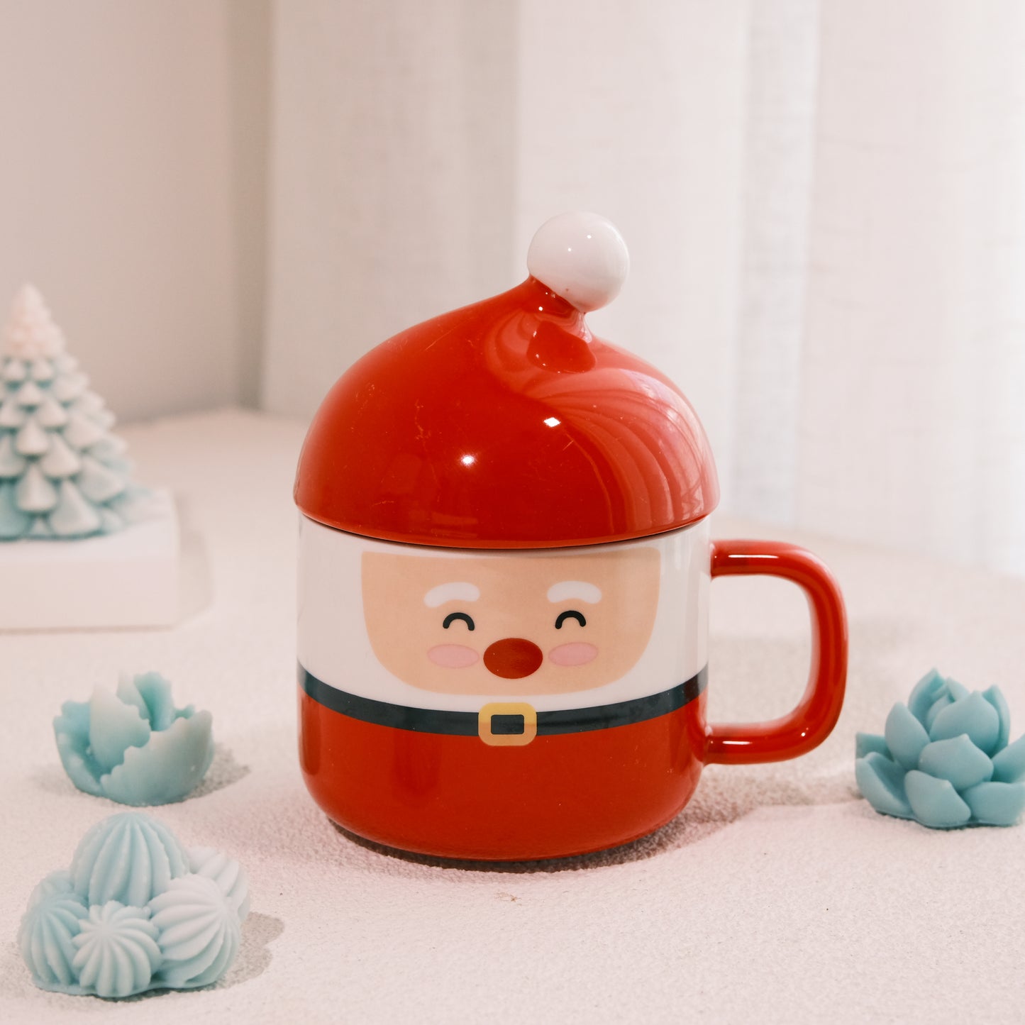 Santa Cactus Mug Candle