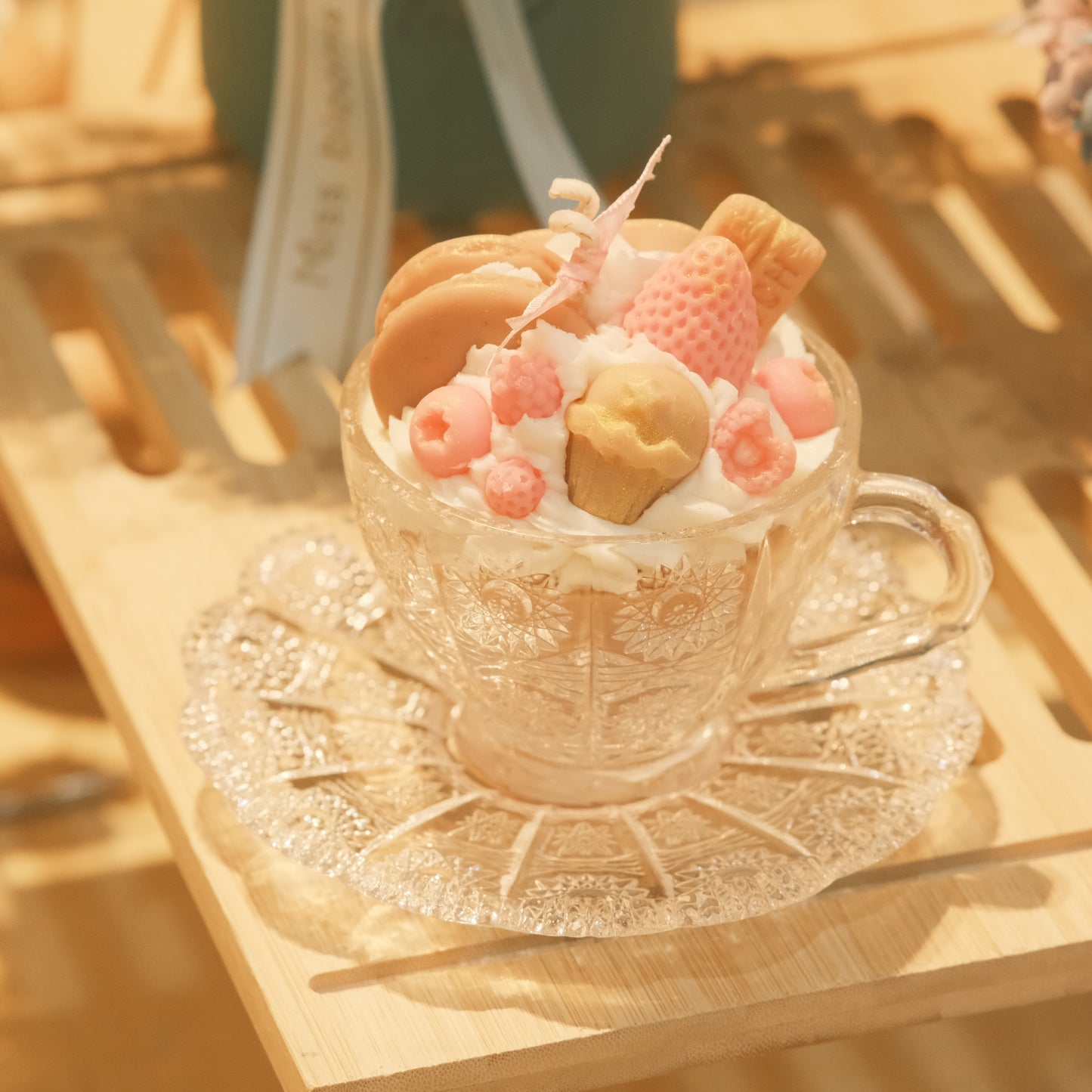 Vanilla Caramel Premium Vintage Tea Cup Candle