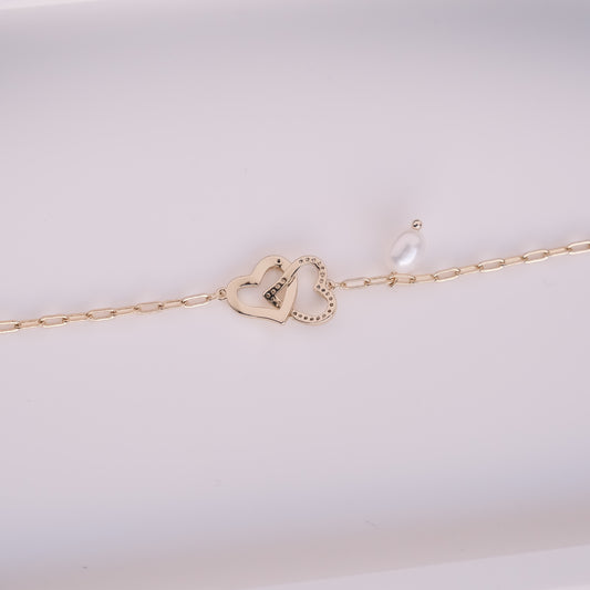 Gold Plated Bracelet with Freshwater Pearl