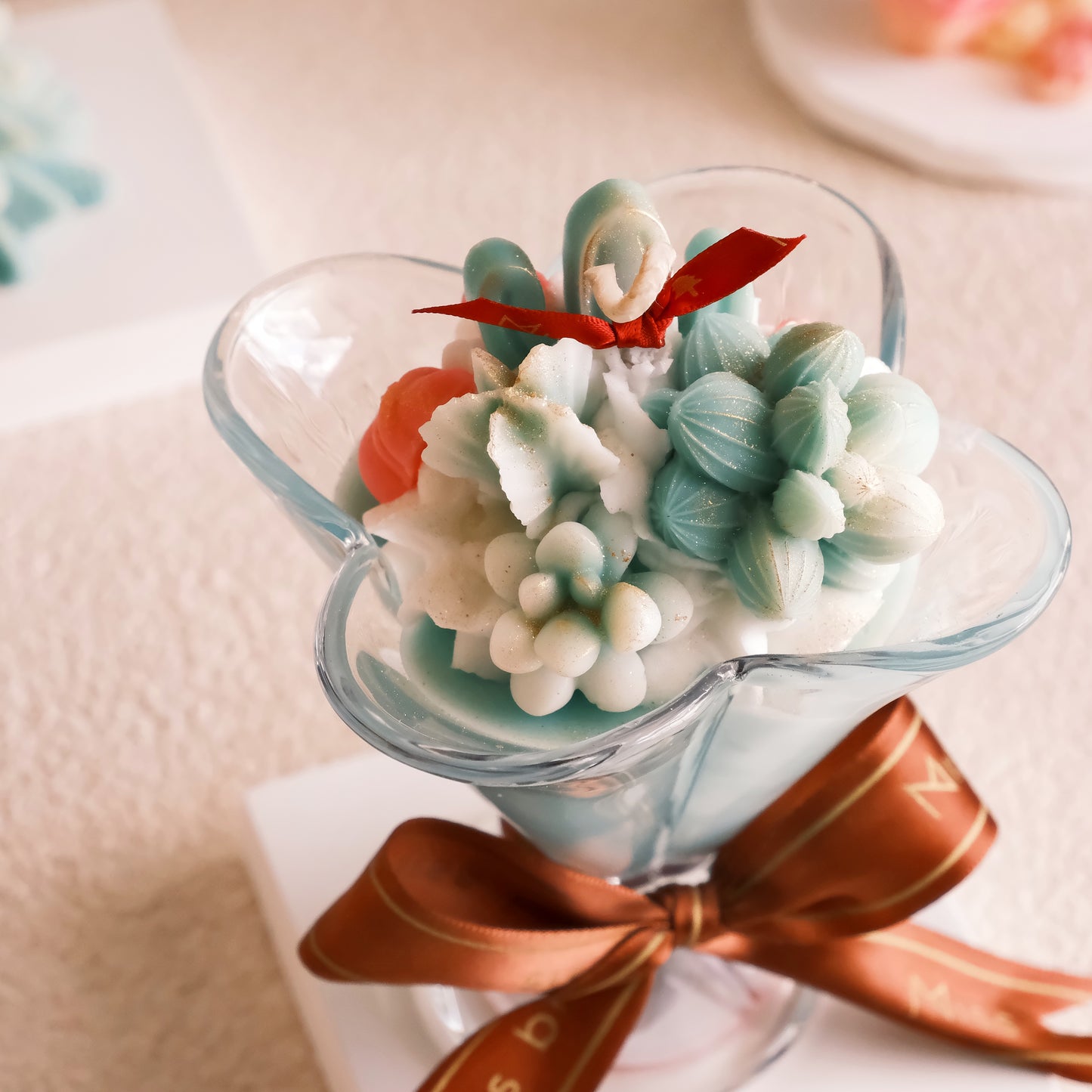 Christmas-themed Botanical Glass Candle