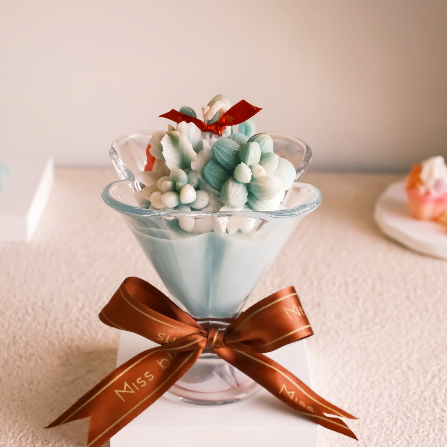 Christmas-themed Botanical Glass Candle