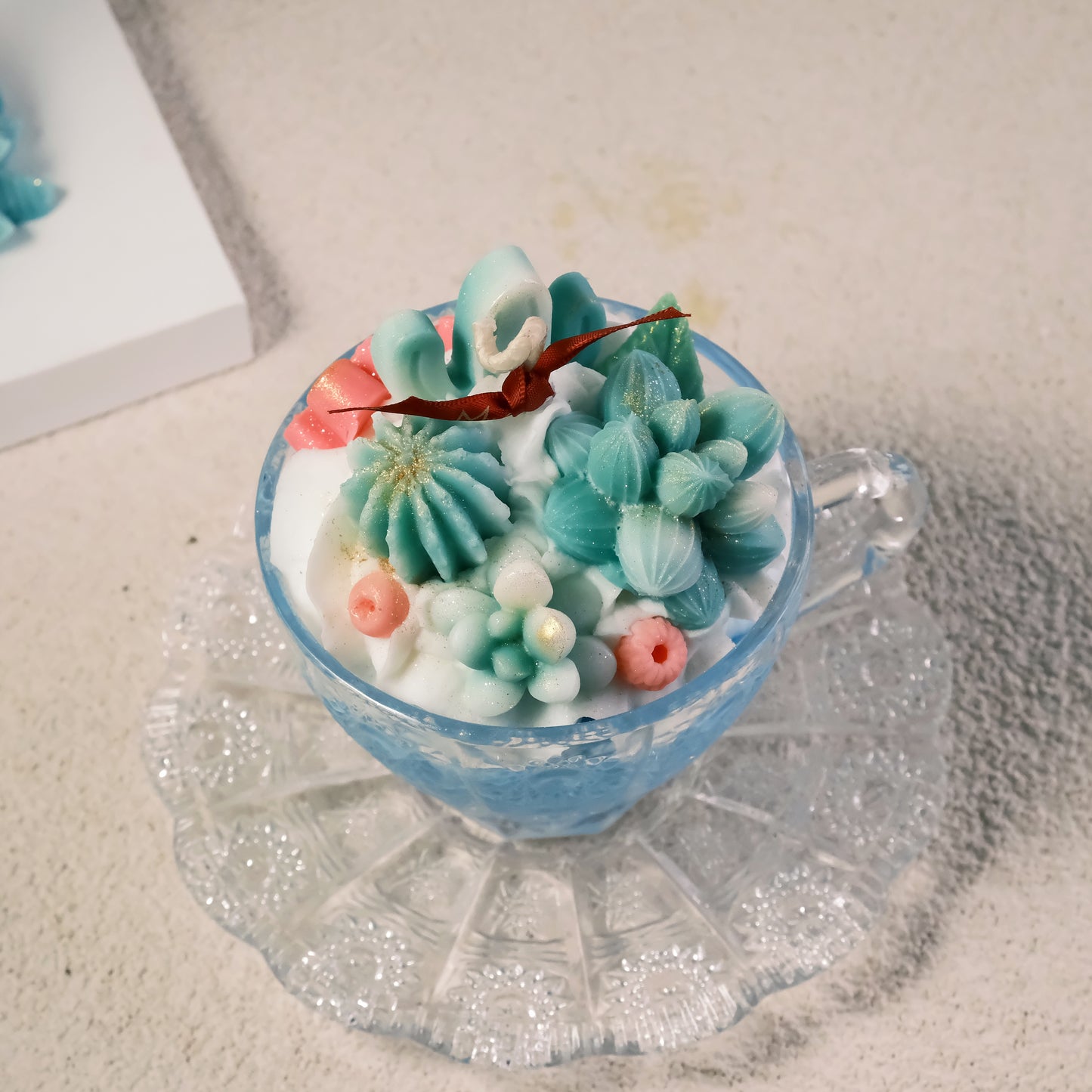 Christmas-themed Terrarium Premium Vintage Tea Cup Candle