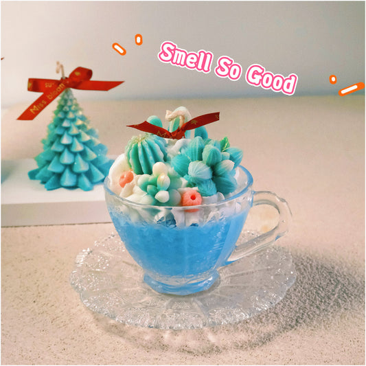 Christmas-themed Terrarium Premium Vintage Tea Cup Candle