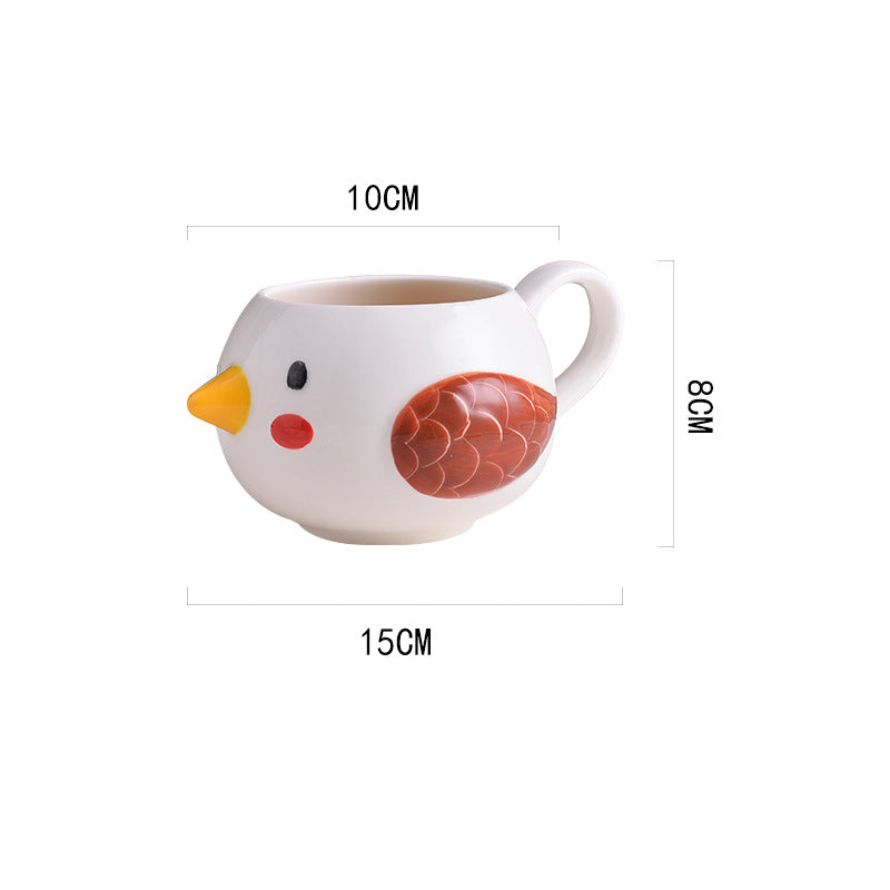 Bird Beak Ceramic Mug with Saucer