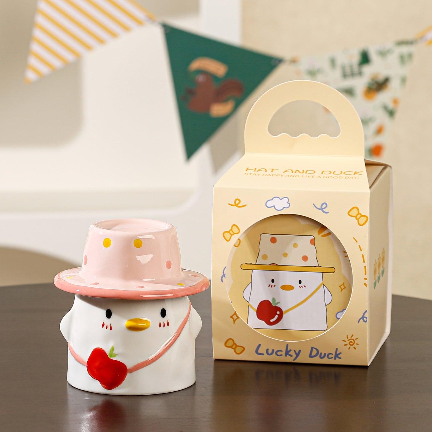 Lucky Duck Hat Mug with Hat Lid