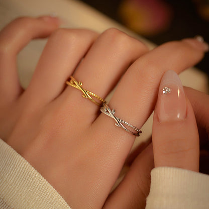 Delicate Twisted Vine Adjustable Sterling Silver Rings