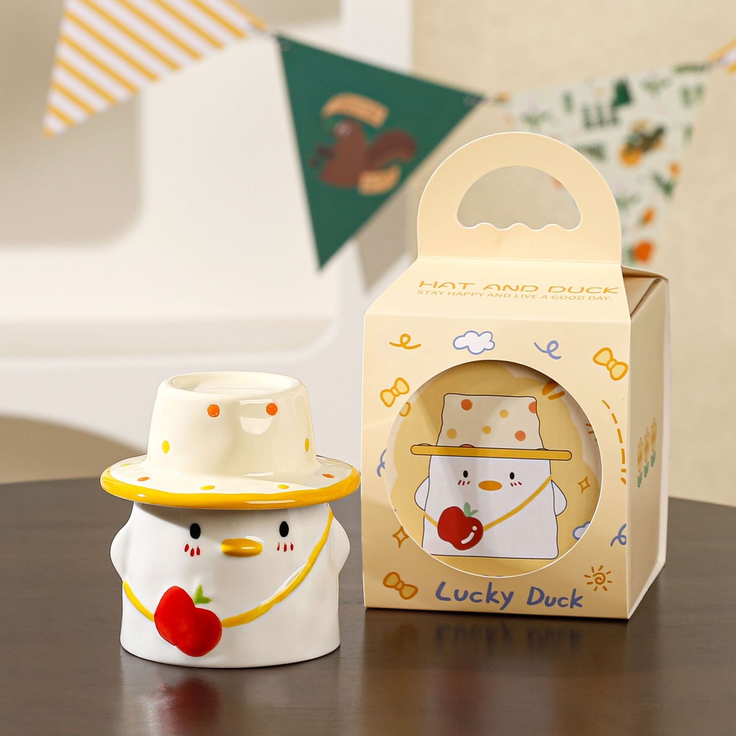 Lucky Duck Hat Mug with Hat Lid