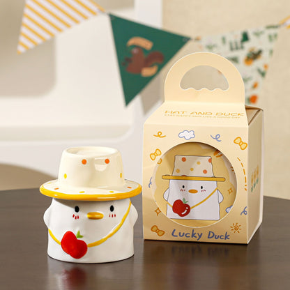 Lucky Duck Hat Mug with Hat Lid