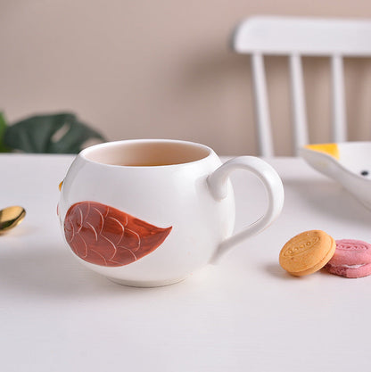 Bird Beak Ceramic Mug with Saucer
