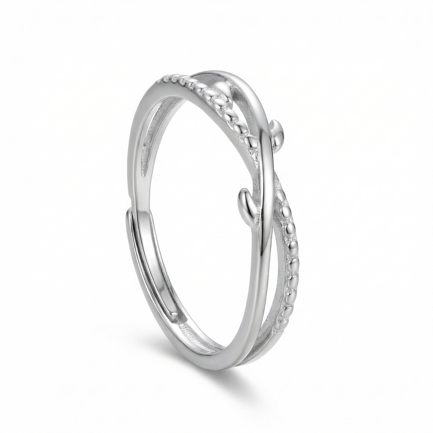 Delicate Twisted Vine Adjustable Sterling Silver Rings