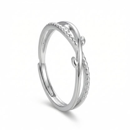 Delicate Twisted Vine Adjustable Sterling Silver Rings