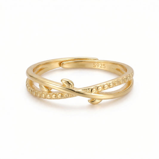 Delicate Twisted Vine Adjustable Sterling Silver Rings