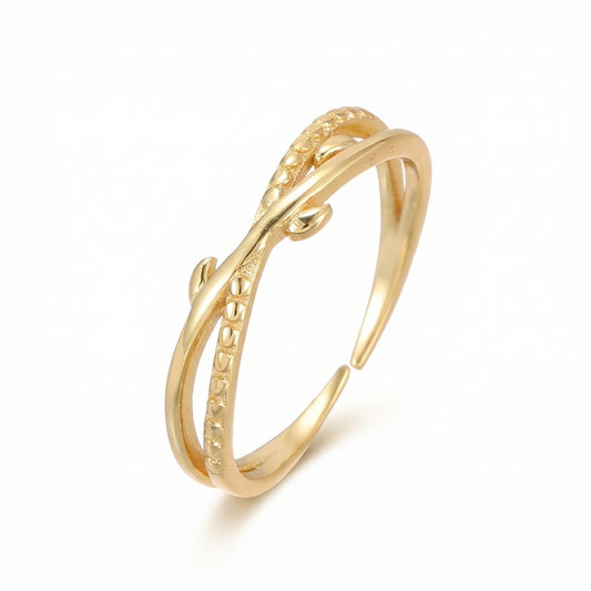 Delicate Twisted Vine Adjustable Sterling Silver Rings